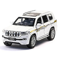 Universal 1:32 Toyota Prado SUV Die Cast Alloy Model Model Toy Sound and Light Back Collection Gifts (blanc)