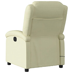 Acheter vidaXL Fauteuil de massage inclinable électrique crème cuir véritable