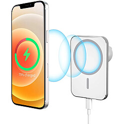 Chrono Chargeur sans fil magnétique pour voiture compatible avec iPhone 12/12 Pro/Pro Max/Mini, support de téléphone magnétique Support de chargeur sans fil pour voiture à charge rapide 15W,(blanc)