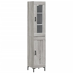 vidaXL Buffet haut Sonoma gris 34,5x34x180 cm Bois d'ingénierie