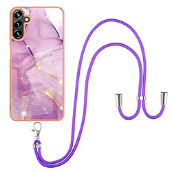 Coque en TPU antichoc, IML IMD, marbre électroplaqué Violet 001 pour votre Samsung Galaxy A13 5G