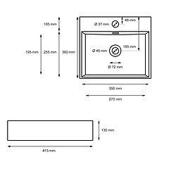 Avis Ecd Germany Lavabo 415 x 360 x 130 mm en céramique blanche