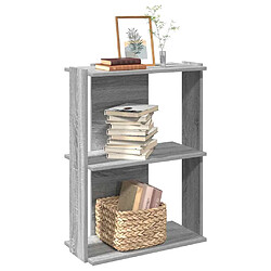 vidaXL Bibliothèque 3 niveaux sonoma gris 60x30x80cm bois d'ingénierie