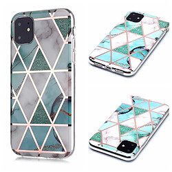 Coque en TPU motif marbre or rose imd blanc/cyan pour votre Apple iPhone 11 6.1 pouces