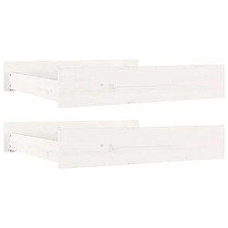 vidaXL Tiroirs de lit 2 pcs blanc Bois de pin massif