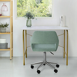 Avis Teamson Home 40" Table De Bureau À Domicile Avec Plateau En Faux Marbre Et Cadre En Laiton VNF-00092