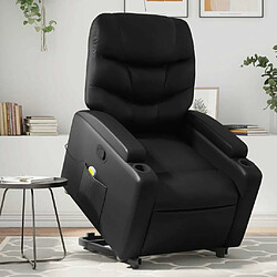 Maison Chic Fauteuil Relax pour salon, Fauteuil inclinable de massage Noir Similicuir -GKD19397