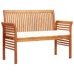 Maison Chic Banc de jardin 2 places | Banquette de jardin | Chaise Relax avec coussin 120cm Bois d'acacia massif -MN68458