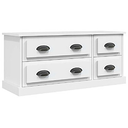 Maison Chic Meuble TV scandinave - Banc TV pour salon blanc 100x35,5x45 cm bois d'ingénierie -MN36441