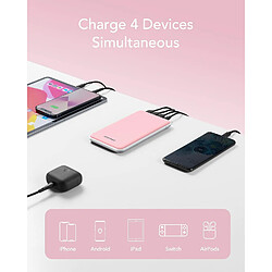 SANAG Batterie Externe 26800Mah Power Bank Chargeur Portable Li-Polymère Autorisé En Avion Avec 4 Sorties Et 3 Entrées Compatible Avec Smartphone(Rose) pas cher