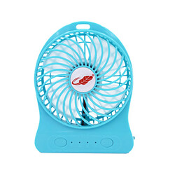 Ventilateurs rechargeables USB Portables de la série F95S Storm, Réglage de la Vitesse du Vent à Trois Plages + Réglage de la lumière à LED d'une Plage, Taille: 14 cm x 10,6 cm x 4,2 cm(Bleu