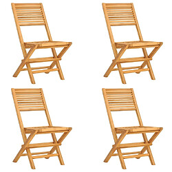 Maison Chic Lot de 4 Chaises de jardin,Fauteuil d'extérieur pliantes 47x62x90 cm bois massif teck -MN67178