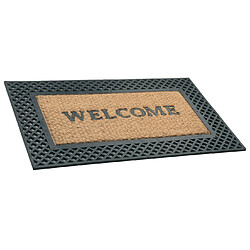 Pegane Tapis gratte-pieds " Welcome " en coco et caoutchouc - Largeur 45 x Longueur 75 cm