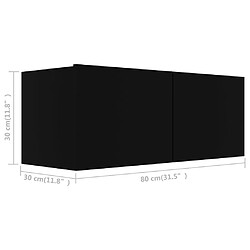 vidaXL Ensemble de meuble TV 2 pcs Noir Bois d'ingénierie pas cher