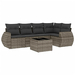 Maison Chic Salon de jardin 6 pcs avec coussins | Ensemble de Table et chaises | Mobilier d'Extérieur gris résine tressée -GKD18808