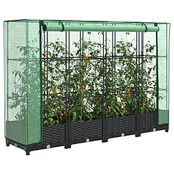 vidaXL Jardinière surélevée avec housse aspect rotin 160x40x123 cm