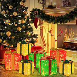 Acheter Autres Temps ZMH LED Decorative Lights 3 Pieces Christmas Decoration 8 Modes Gift Box with Remote Control Garden