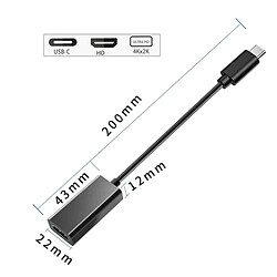 Avis iLike HD7 USB-C Plug to HDMI 4K Femelle Audio & Vidéo Câble Adaptateur 10 cm - Convertisseur Noir