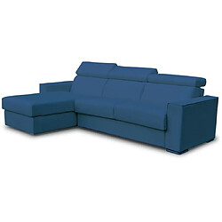 City Canapé lit Andorra angle convertible 140 mf bleu