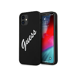 Guess Maroquinerie Guess Coque pour Apple iPhone 12 Mini Collection Silicone Vintage en TPU Noir