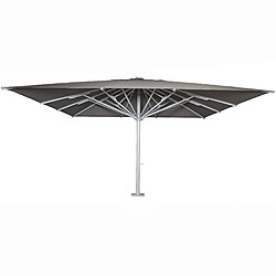 Decoshop26 Parasol de luxe XXL 5x5m (Ø7,2m) fixation aux fondations en béton polyester/aluminium 75kg anthracite 04_0003352