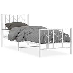 Maison Chic Cadre/structure de lit métal et tête de lit + pied de lit pour adulte - Lit Moderne Chambre blanc 80x200 cm -MN39725