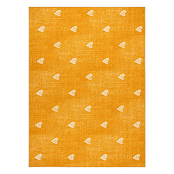 RUGSX Tapis pour enfants HEARTS Jeans, vintage cœurs - orange 100x150 cm