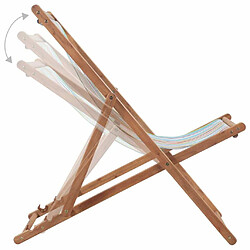 Maison Chic Chaise pliable de plage pour relaxTissu et cadre en bois Multicolore -GKD39120 pas cher