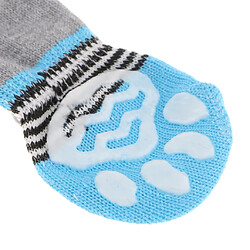 Avis 4 pcs chien chaussettes chien plancher poignée chaussettes chaussures bottes antidérapant protecteur chaussettes l gris