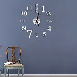 Wewoo Horloge murale Lovelife WC37130 Acrylique Numérique Anglaise DIY Stéréo Argent