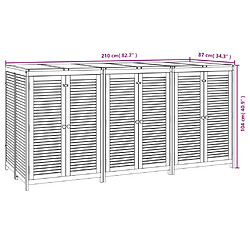 vidaXL Boîte de rangement de jardin 210x87x104 cm bois massif d'acacia pas cher