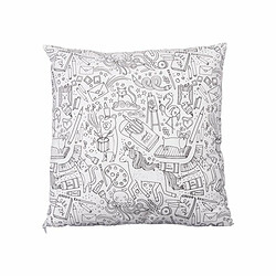 Pincello Coussin Blanc Noir 43 x 13 x 43 cm Pour peindre (6 Unités)