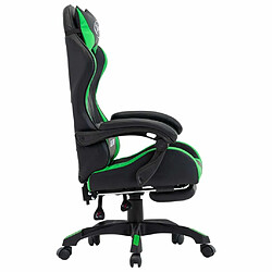 Avis Maison Chic Fauteuil de jeux vidéo avec repose-pied,Fauteuil Gamer du Bureau Vert et noir Similicuir -MN57976