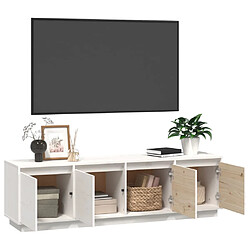 Acheter vidaXL Meuble TV Blanc 156x37x45 cm Bois de pin massif