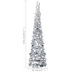 Acheter vidaXL Sapin de Noël artificiel escamotable argenté 150 cm PET