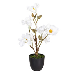 BigBuy Home Plante décorative Polyester Polyéthylène Fer 25 x 25 x 49 cm Magnolia