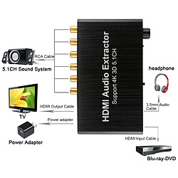 Wewoo 4K 3D HDMI 5.1CH audio décodeur extracteur pas cher