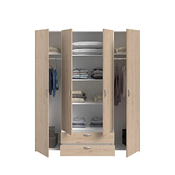 Acheter But Armoire 4 portes 2 tiroirs DAILY 2 imitation chêne jackson