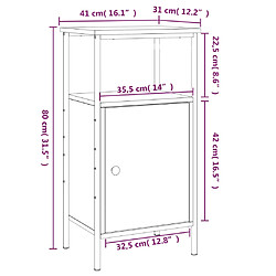 vidaXL Table de chevet chêne marron 41x31x80 cm bois d'ingénierie pas cher