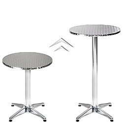 Helloshop26 Mange debout aluminium diamètre table 60 cm diamètre pied 6,5 cm pliable hauteur réglable 74/114 cm gris 2008195