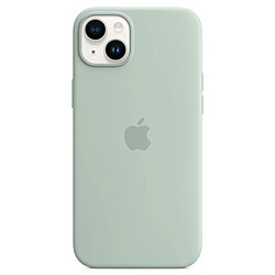 Coque en silicone avec MagSafe pour Apple iPhone 14 Plus Bleu cactus