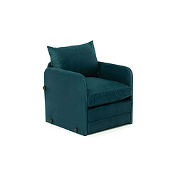 Hanah Home Fauteuil convertible en tissu Saga bleu pétrole.