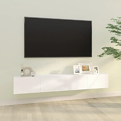 Maison Chic Meubles TV 2 pcs pour salon Blanc 100x30x30 cm Bois d'ingénierie -MN60459