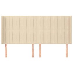 Avis Maison Chic Tête de lit scandinave avec oreilles,meuble de chambre Crème 163x16x118/128 cm Tissu -MN11943