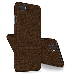 Avizar Coque iPhone SE 2022 / 2020 et 8 / 7 Rigide Finition Tissu Anti-traces marron