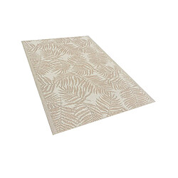 Beliani Tapis extérieur rose avec motif feuilles de palmier 120 x 180 cm KOTA