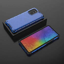 Coque en TPU modèle en nid d'abeille hybride antichoc bleu pour votre Samsung Galaxy A91/S10 Lite