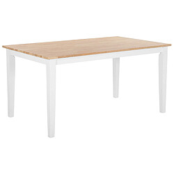 Beliani Table 150 x 90 cm marron clair/blanc GEORGIA