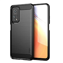 Mofi Coque en TPU fibre de carbone antisismique souple noir pour votre Xiaomi Mi 10T 5G/Mi 10T Pro 5G