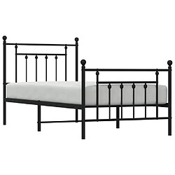 Avis vidaXL Cadre de lit métal sans matelas avec pied de lit noir 80x200 cm